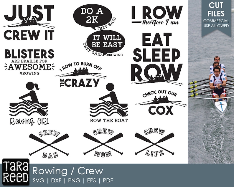 Rowing / Crew SVG and Cut Files for Crafters Etsy