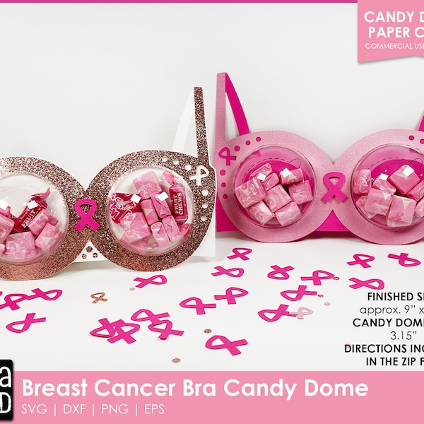 Breast Cancer SVG for Cricut - Breast Cancer Awareness Paper Crafts - Candy Dome SVG