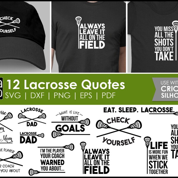 Archivos SVG de lacrosse para Cricut o Silhouette / Camisetas de lacrosse