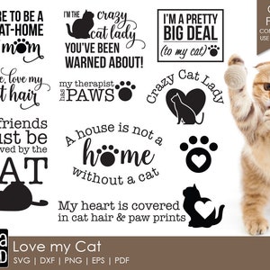 Liebe meine Katze - Katze SVG- und Schnitt-Dateien für Handwerker