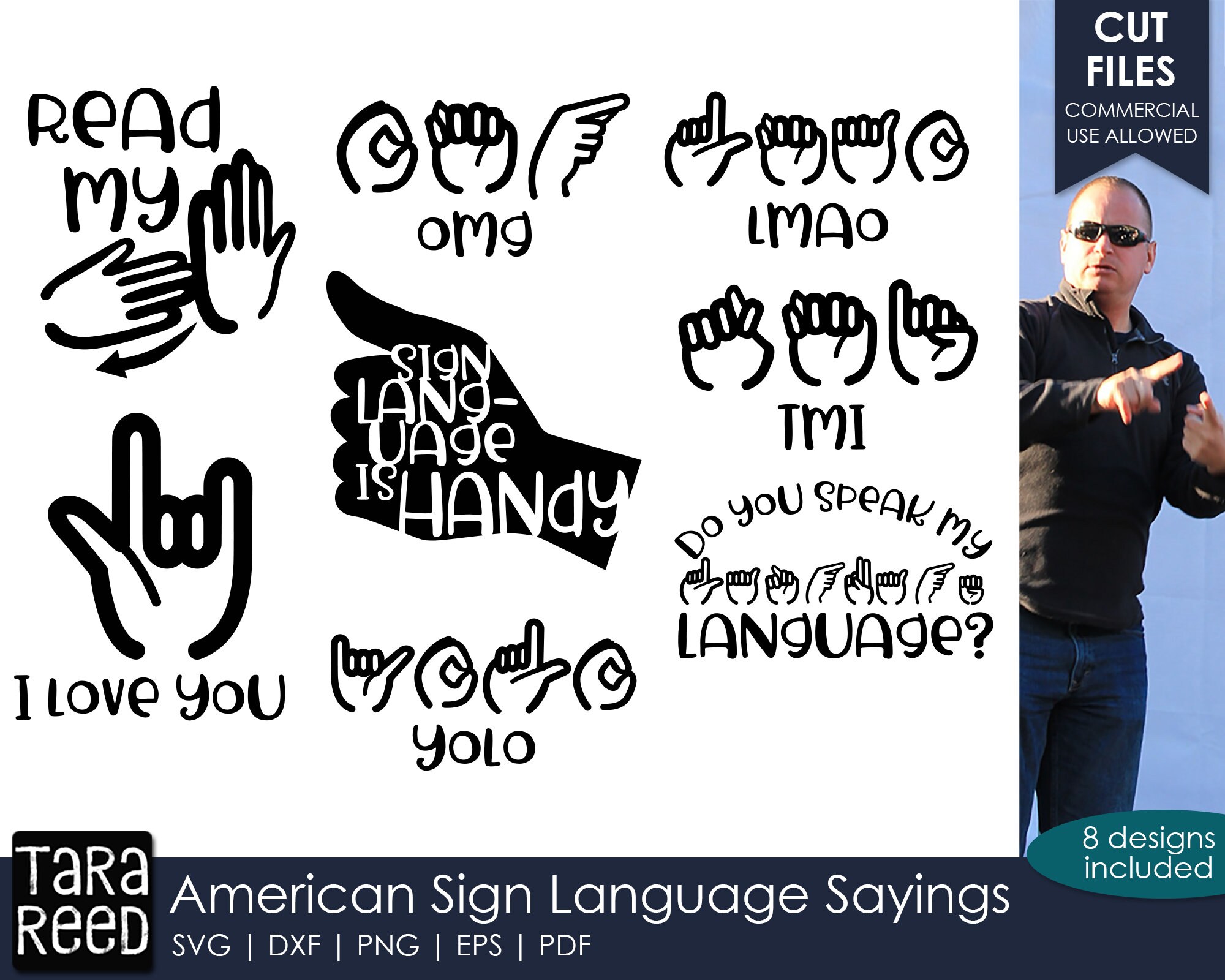 Sign Language Humor - ASL SVG and Cut Files for Crafters