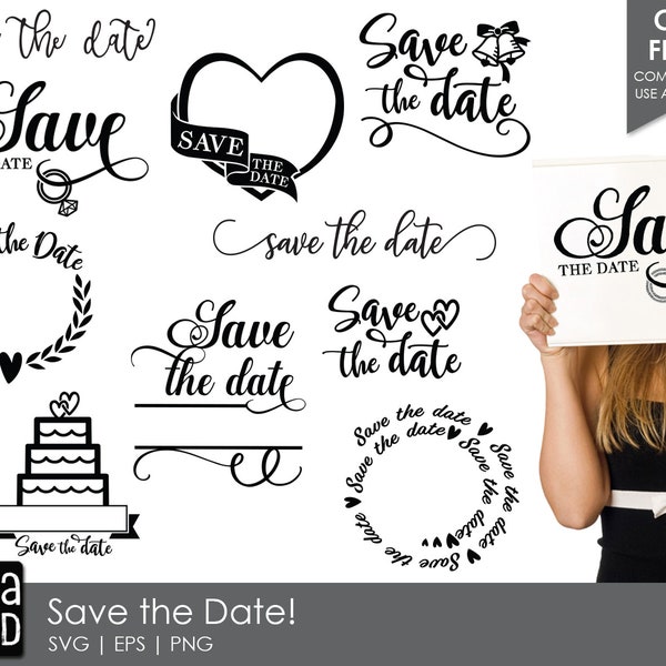 Save the Date - Wedding SVG and Cut Files for Crafters