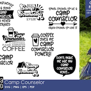 Consejero de campamento: archivos SVG y de corte para campamentos para artesanos