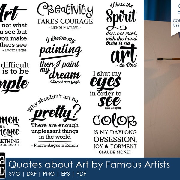 Quotes about Art by Artists - Art SVG and Cut Files for Crafters