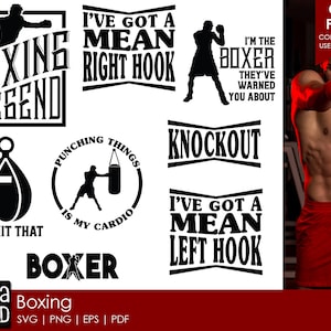 Archivos SVG y de corte de boxeo para artesanos
