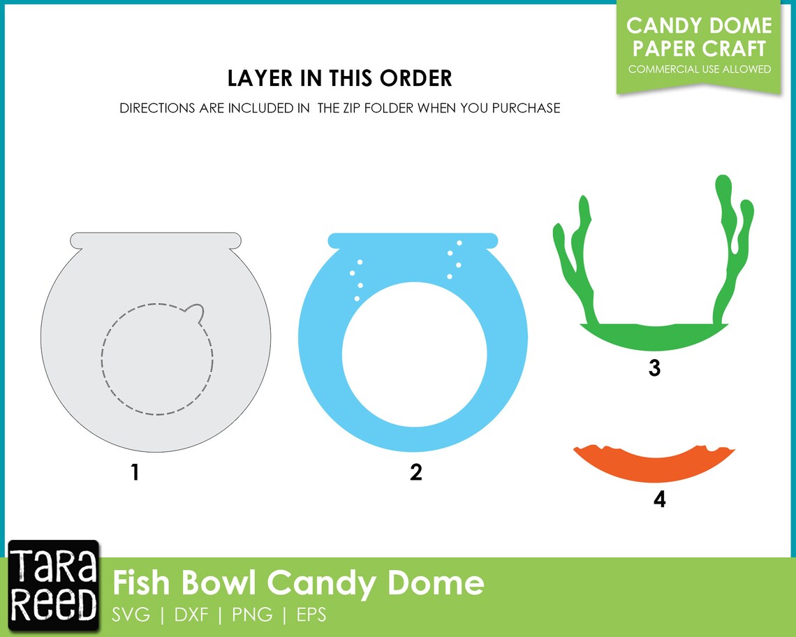 Fish Bowl SVG Fish Bowl Candy Dome Mermaid Party Favor Etsy