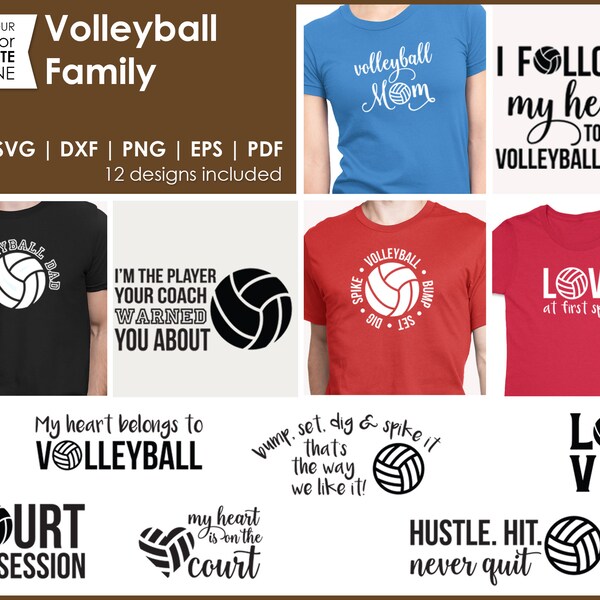 Archivos SVG y de corte de voleibol para Cricut o Silhouette / Camisetas de voleibol