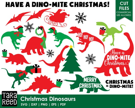 Christmas Dinosaurs Christmas SVG and Cut Files for Crafters | Etsy