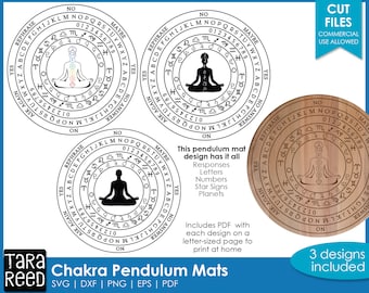 Chakra Pendulum Mats - Pendulum Mat SVG and Cut Files for Crafters