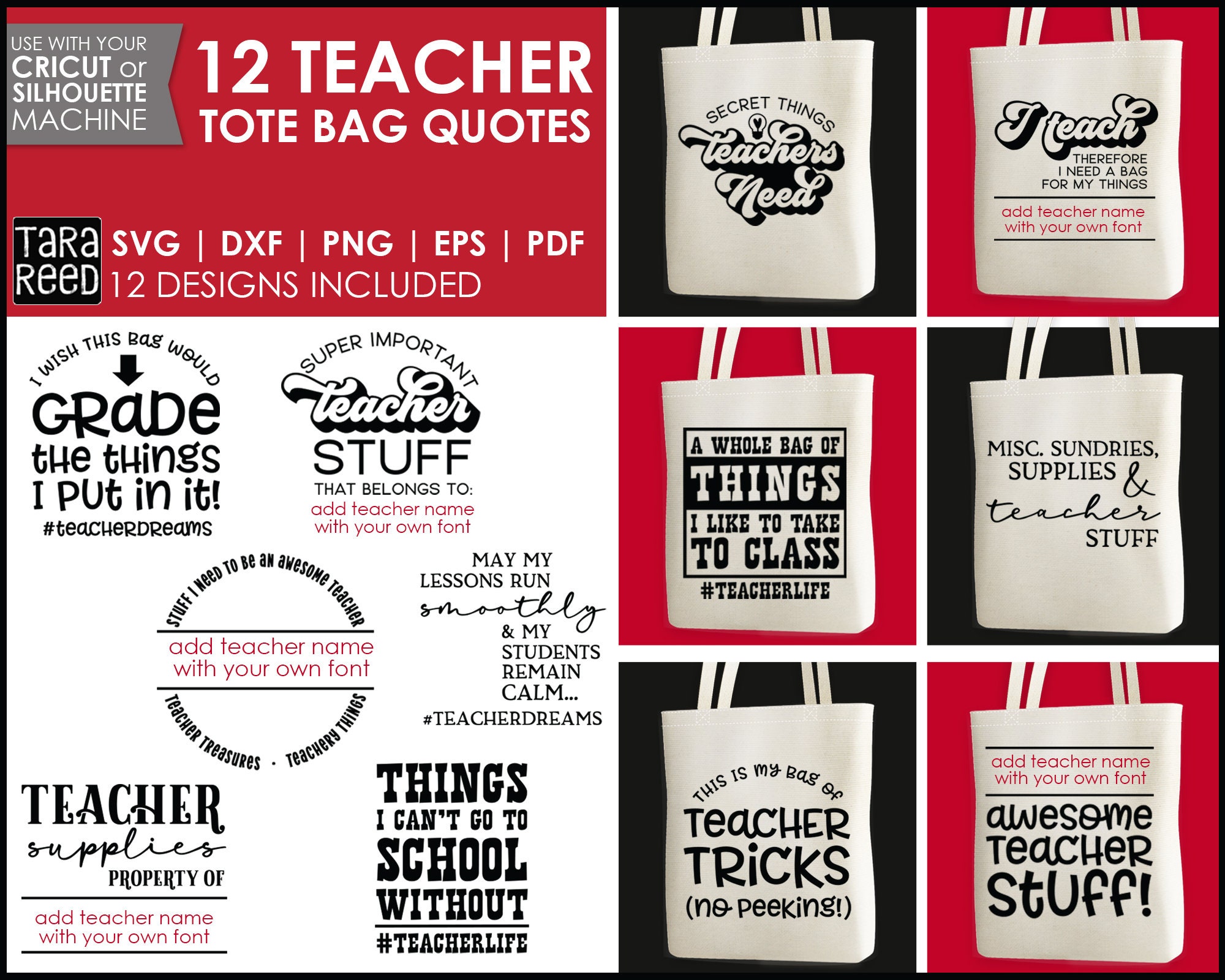 Teacher Things Cosmetic Bag, Teacher Pouch – Mugsby