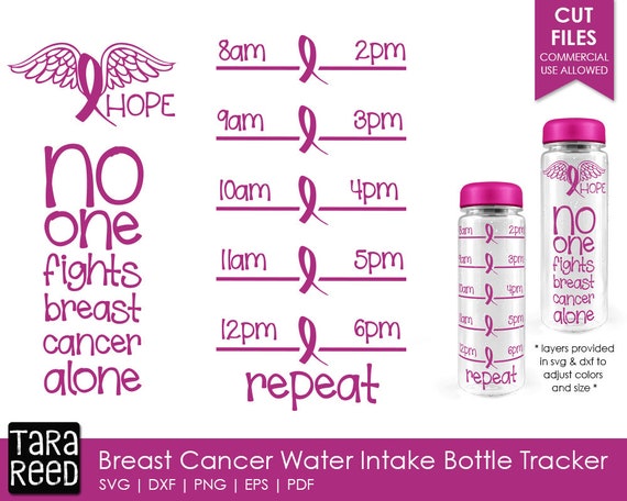 Download Free Breast Cancer Water Bottle Tracker Breast Cancer Svg Files Etsy SVG Cut Files