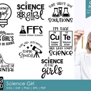 Science Girl - SVG escolar e arquivos cortados para artesãos