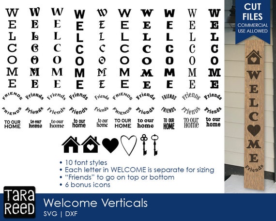 Welcome Vertical Signs Welcome SVG Files for Crafters | Etsy