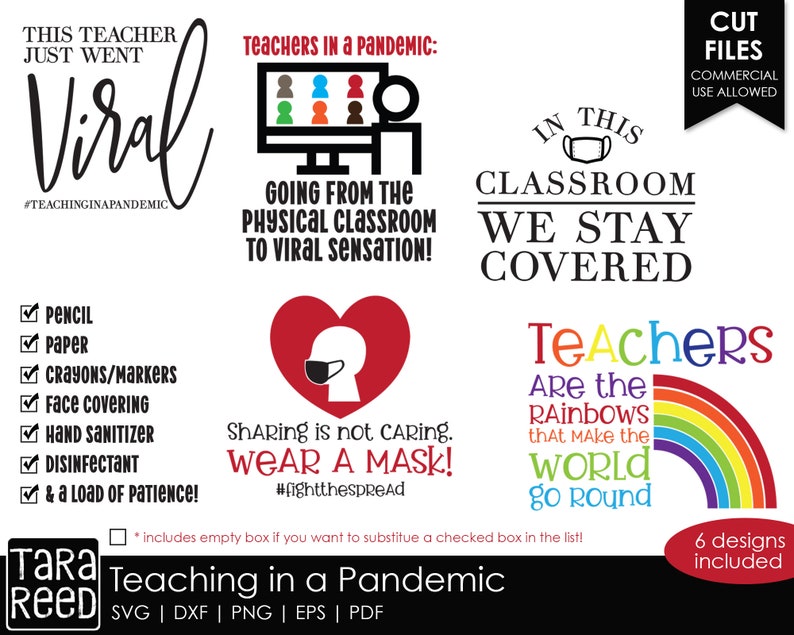 Download Teaching in a Pandemic School SVG and Cut Files for ...