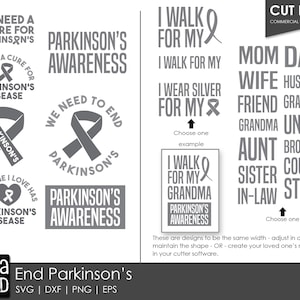 Acabar com SVG de Parkinson e arquivos cortados para artesãos