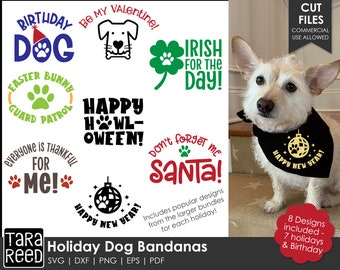 Holiday Dog Bandana Quotes - Dog SVG and Cut Files for Crafters