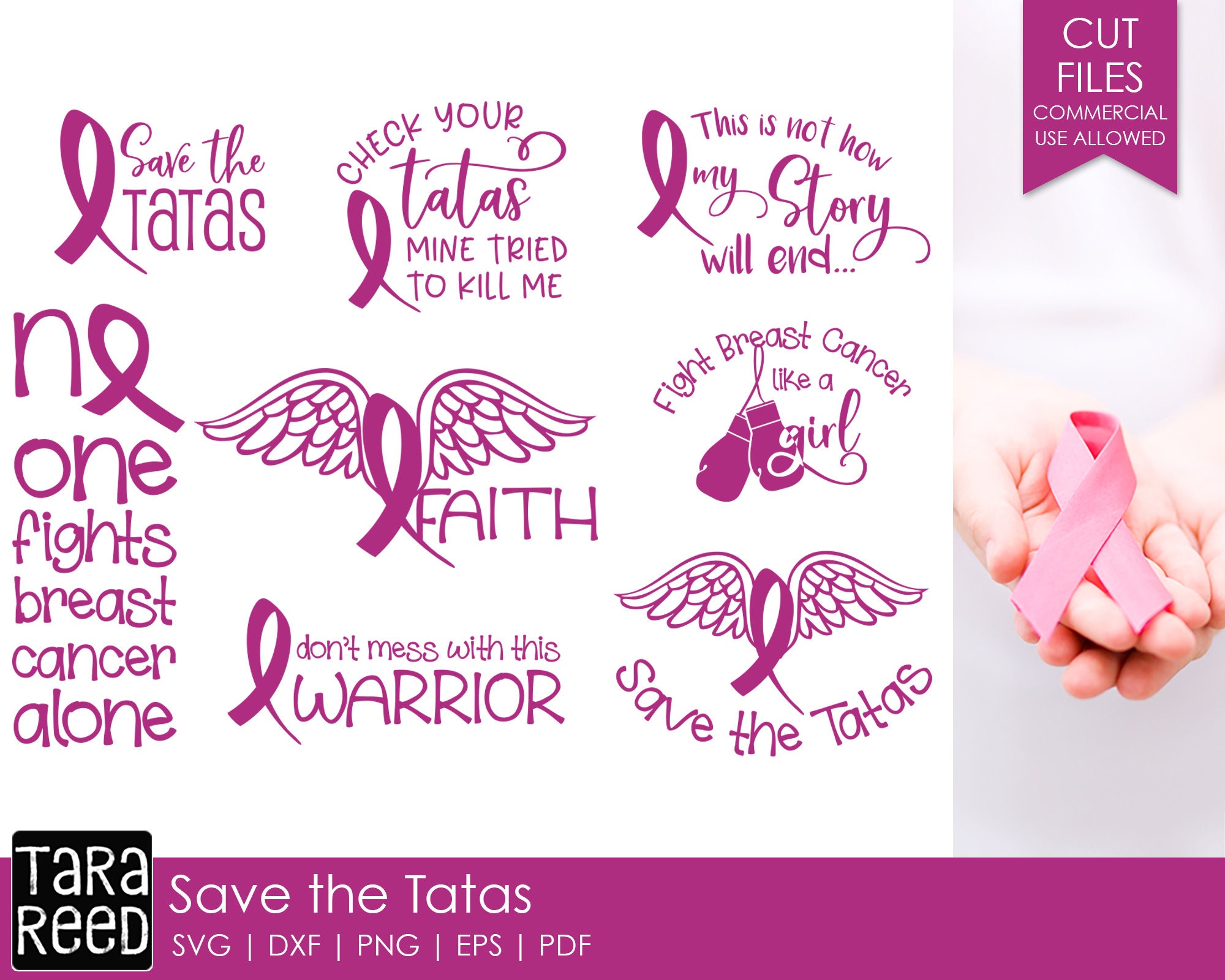 Save the Tatas Breast Cancer SVG and Cut Files for Crafters Adult Picture