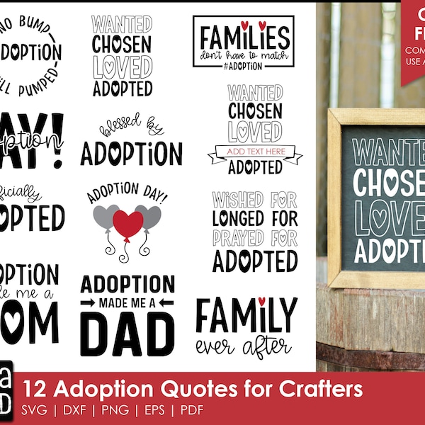 Adoption Quotes | Adoption SVG bundle for Cricut  | Adoption Day Shirts