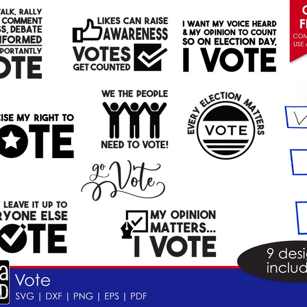 Vote - Election SVG and Cut Files for Crafters