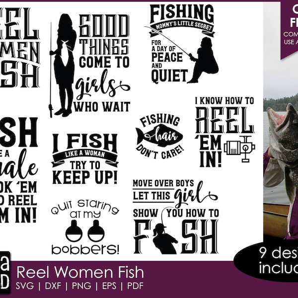 Reel Women Fish - Fishing SVG and Cut Files for Crafters