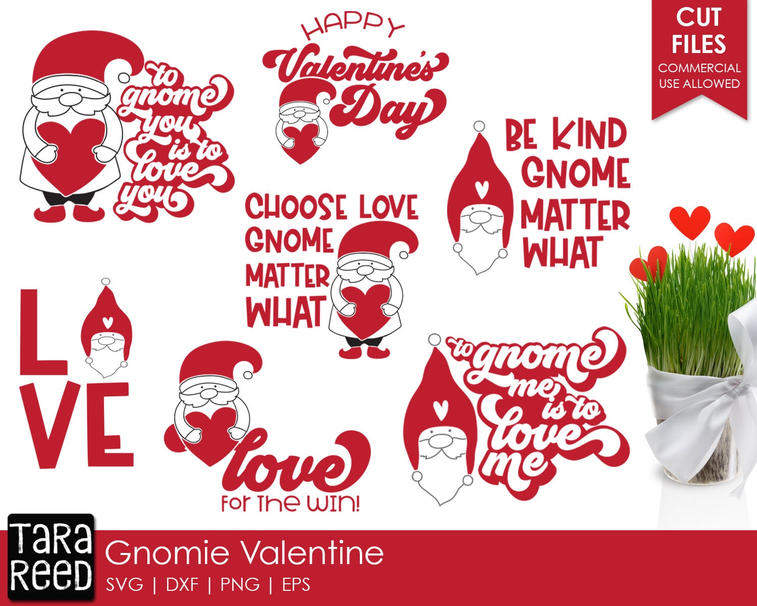 Download Gnomie Valentine Gnome SVG and Cut Files for Crafters | Etsy
