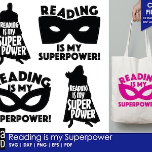 Ler é meu superpoder - SVG escolar e arquivos cortados para artesãos