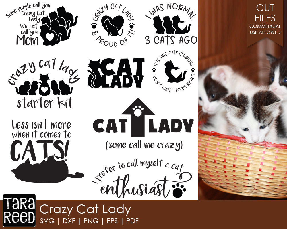 Crazy Cat Lady Cat Lady SVG and Cut Files for Crafters - Etsy