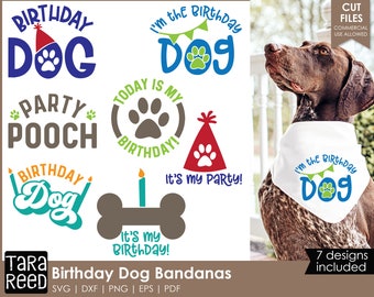 Birthday Dog Bandana - Dog SVG and Cut Files for Crafters