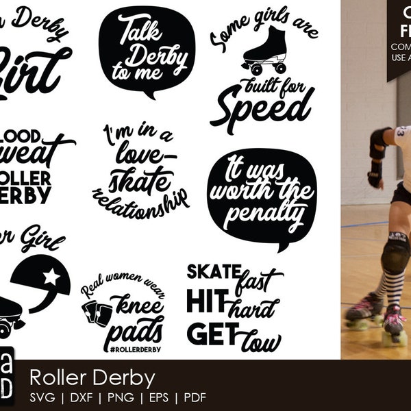 Roller Derby SVG en geknipte bestanden voor Crafters