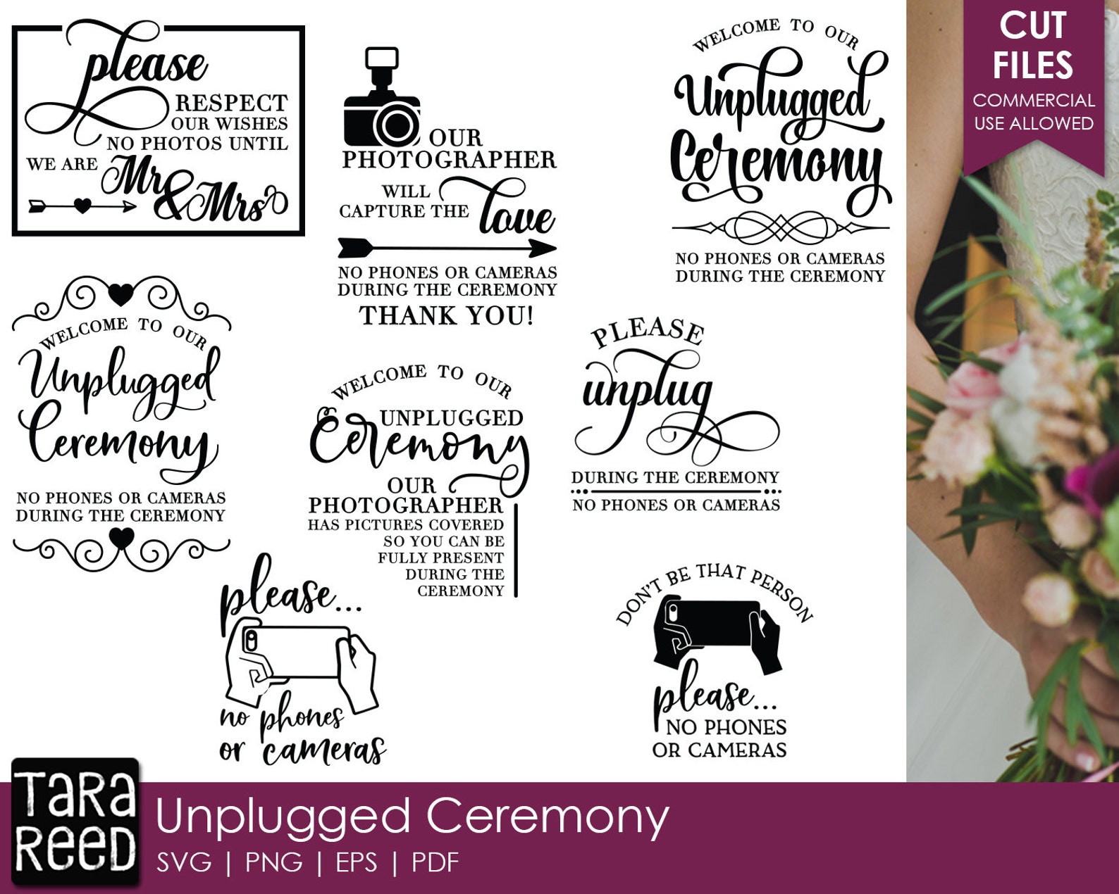 Download Unplugged Ceremony Wedding SVG and Cut Files for Crafters ...