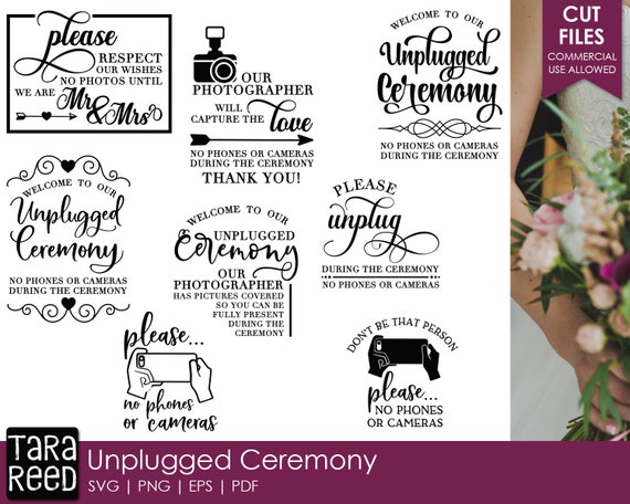 Download Unplugged Ceremony Wedding Svg And Cut Files For Crafters Etsy