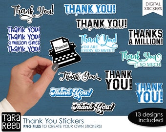 Thank You Print and Cut Stickers