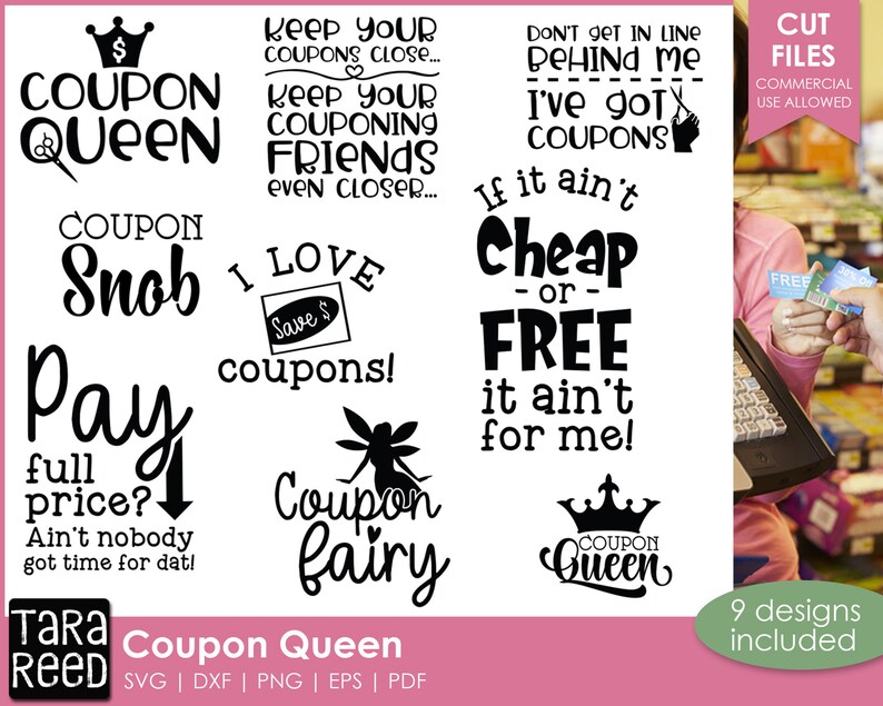 Coupon Queen - Couponing SVG and Cut Files for Crafters - Etsy