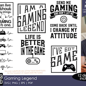 Gaming Legend - Videospiele SVG und Schnittdateien für Handwerker