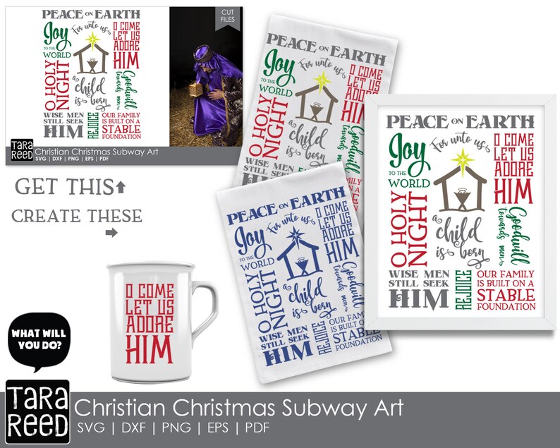 Download Christian Christmas Subway Art Christmas SVG and Cut Files ...
