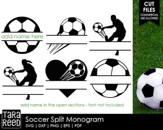 Soccer Split Monogram Soccer Svg And Cut Files For Crafters Etsy