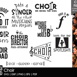 Coro - SVG de música e arquivos cortados para artesãos