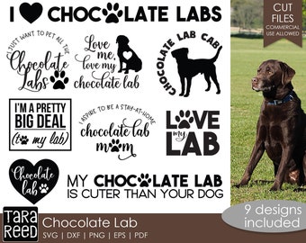 Chocolate Lab SVG en geknipte bestanden voor Crafters