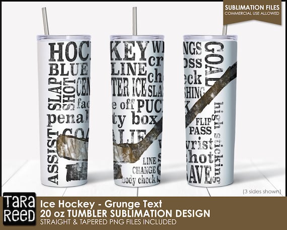 Ice Hockey Tumbler Sublimation Wrap | 20 oz Tumbler Design (PNG)