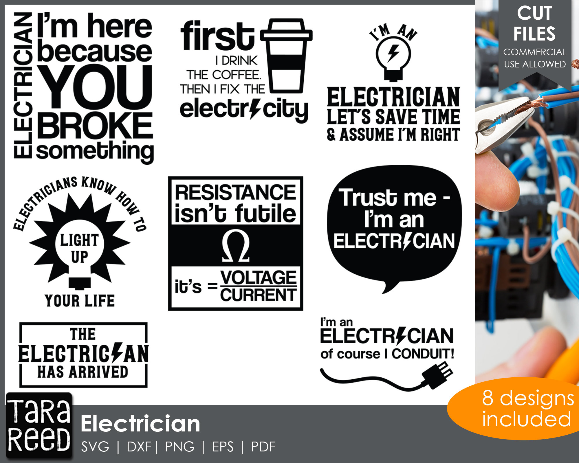 Electrician SVG and Cut Files for Crafters Etsy