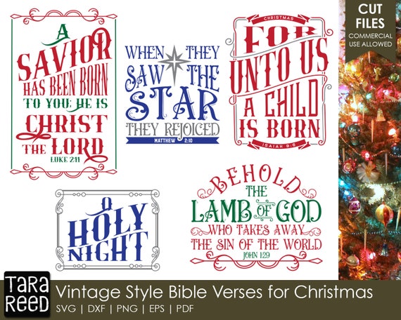 Download Vintage Style Bible Verses For Christmas Bible Verse Svg And Etsy