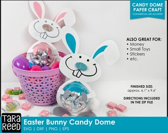 Cúpula de caramelo de conejito de Pascua SVG para Cricut / Idea de canasta de Pascua