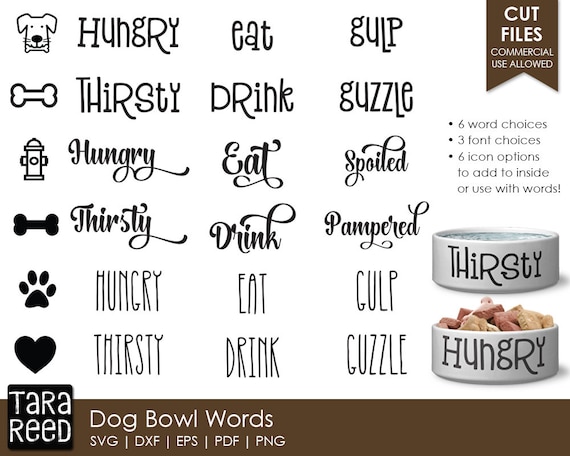Download Dog Bowl Words Dog Svg And Cut Files For Crafters Etsy PSD Mockup Templates