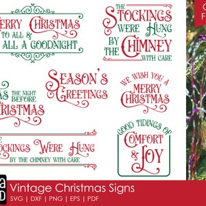 Letreros navideños antiguos: archivos SVG y de corte navideños para artesanos