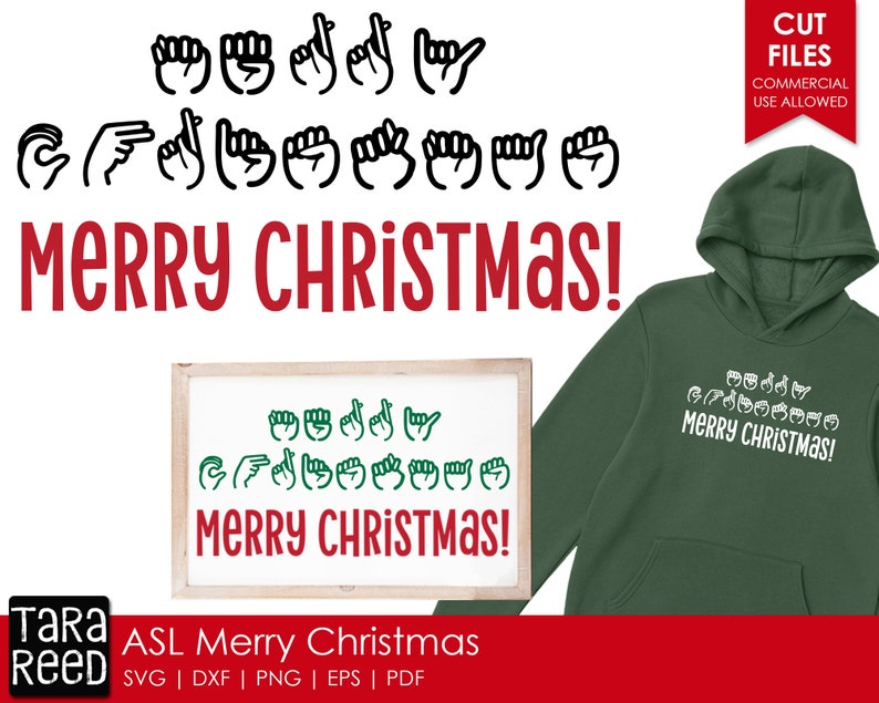 ASL Merry Christmas Sign Language SVG and Cut Files for | Etsy