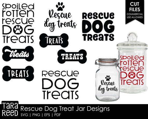 Rescue Dog Treat Jar Designs Dog Svg And Cut Files For Etsy