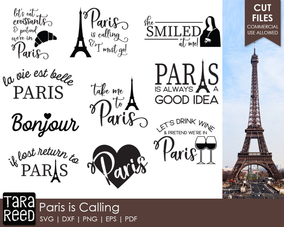 Paris is Calling Paris SVG and Cut Files for Crafters Etsy