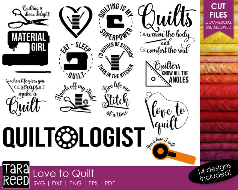 Love to Quilt Quilting SVG and Cut Files for Crafters Etsy