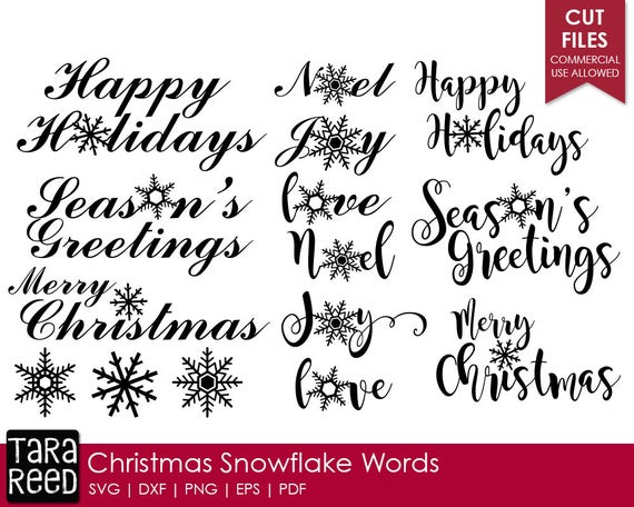 Download Free Christmas Snowflake Words Christmas Svg And Cut Files For Etsy SVG DXF Cut File