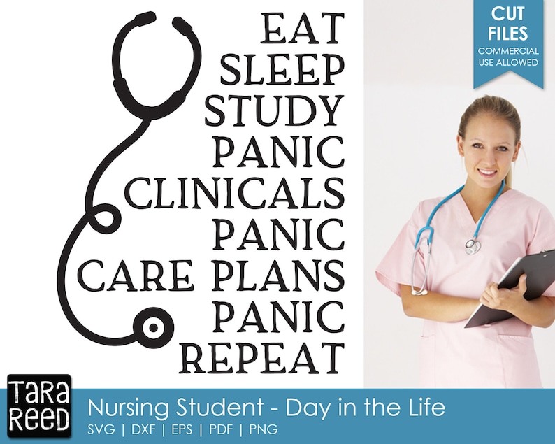 Download Nursing Student A Day in the Life Nurse SVG and Cut Files ...